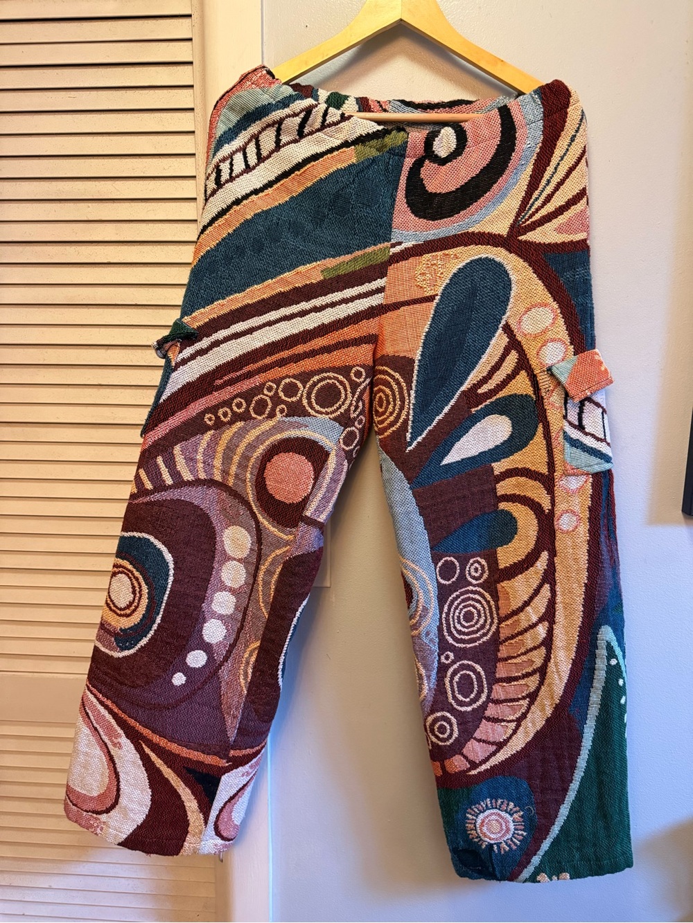 Handmade woven tapestry blanket pants